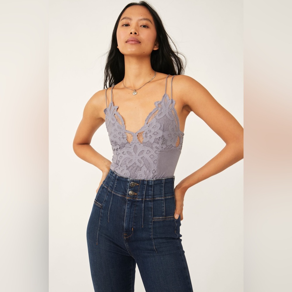 Free People BNWT Adella Bodysuit // Slate